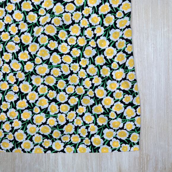 NWT DVF X Target Mini Yellow Black Poppy Floral 90's Cottagecore Shift Dress 14 - Picture 2 of 12